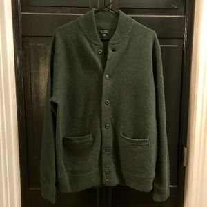 Men’s J.Crew 100% Lamb’s Wool Cardigan Size Large
